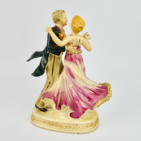 Vintage Dancing Couple Pair Figurine LARGE 10" - Picture 7 of 13